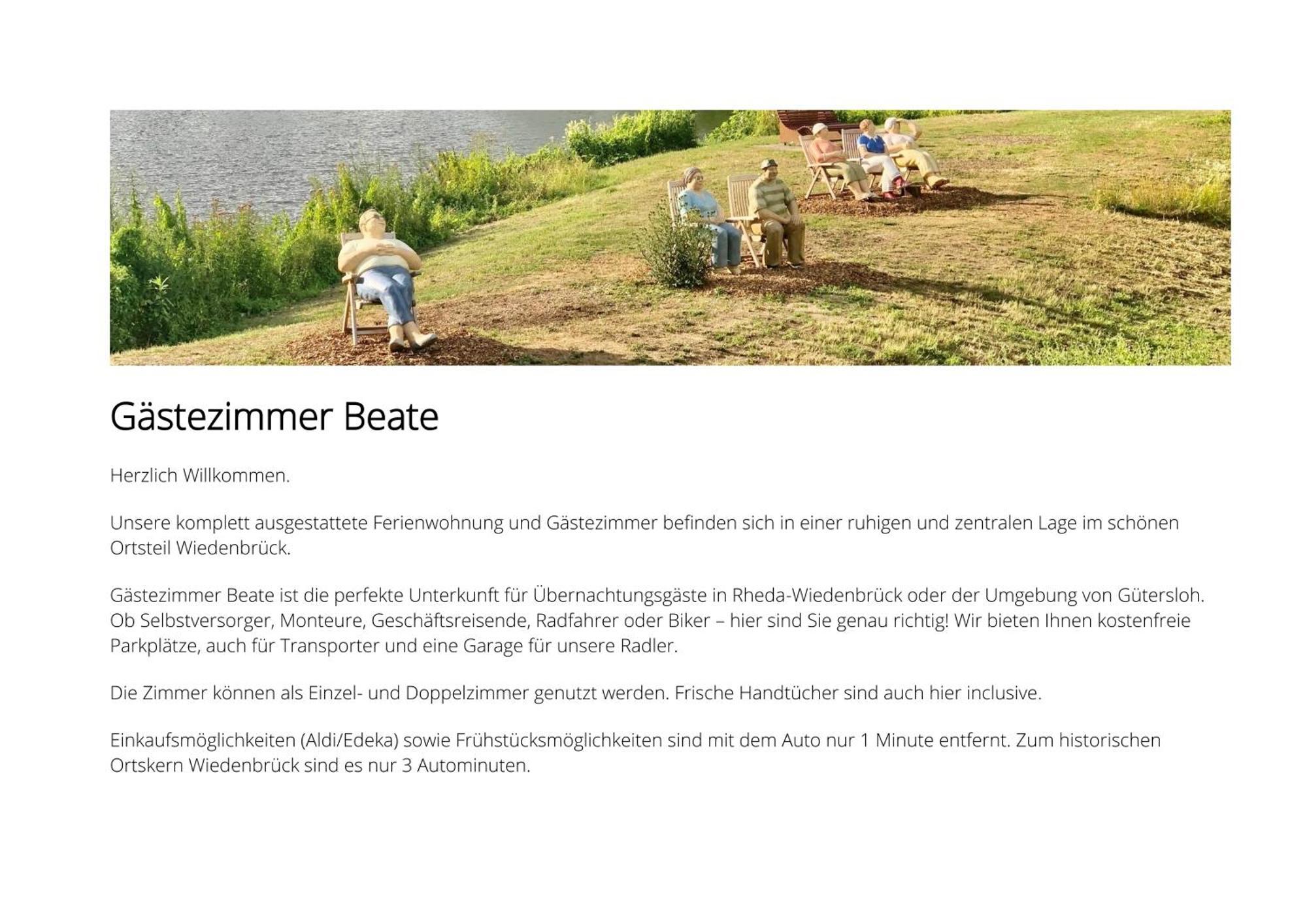 Gaestezimmer Beate Und Ferienwohnung Rheda Wiedenbrueck Exterior foto